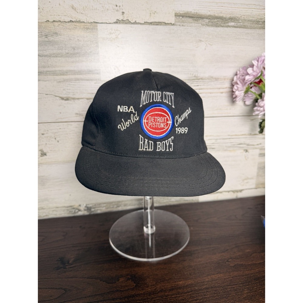 Vintage 1989 Detroit Pistons Bad Boys AJD Snapback Hat NBA World Champs USA